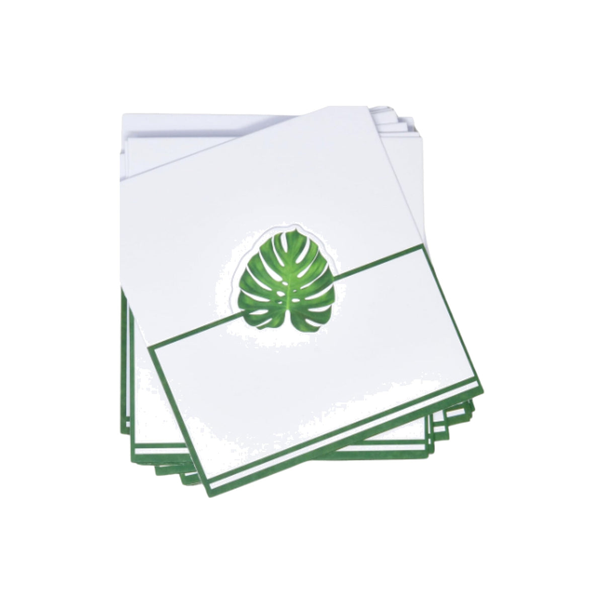 Palm Leaf Place Cards on a white background