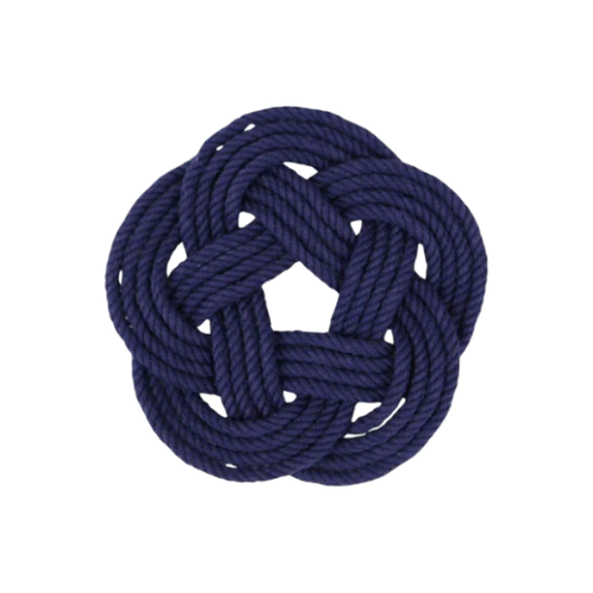 Navy Nautical Knot Coasters, Set of 4, shown on a white background
