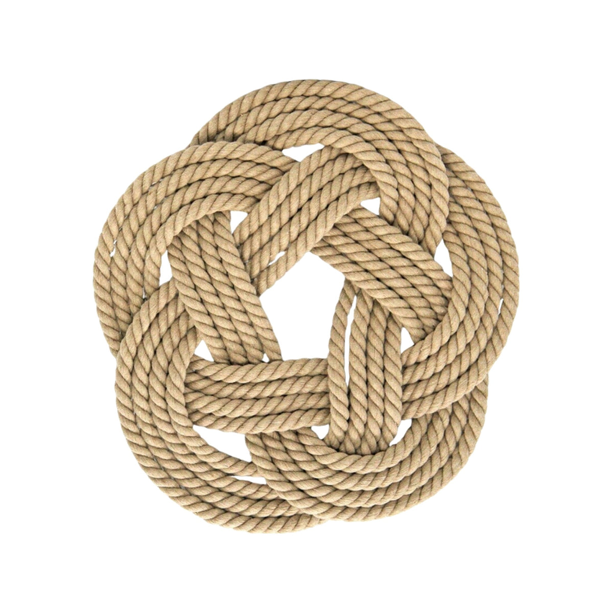 Large Cotton Tan Trivet, Set of 2, shown on a white background