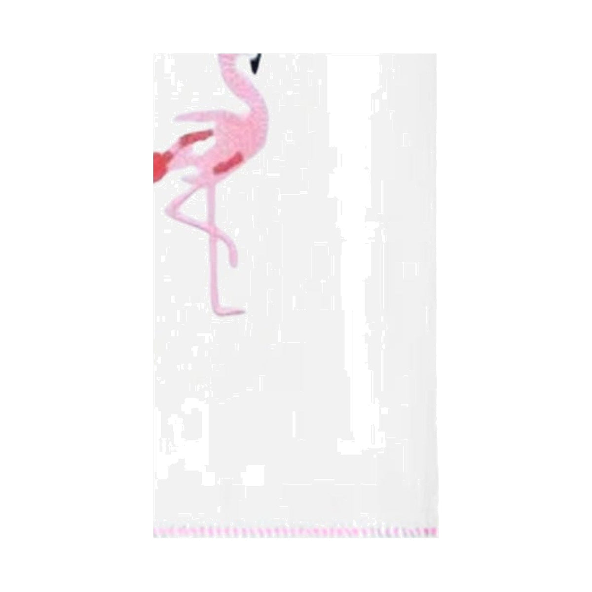 Flamingo Embroidered Hand Towel, Set of 4 on a white background