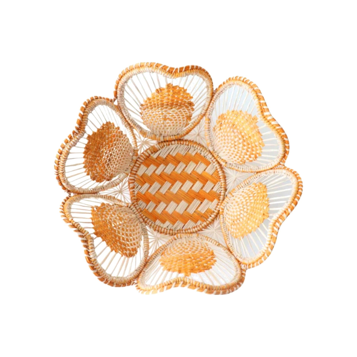 Iraca Palm Basket, shown on a white background