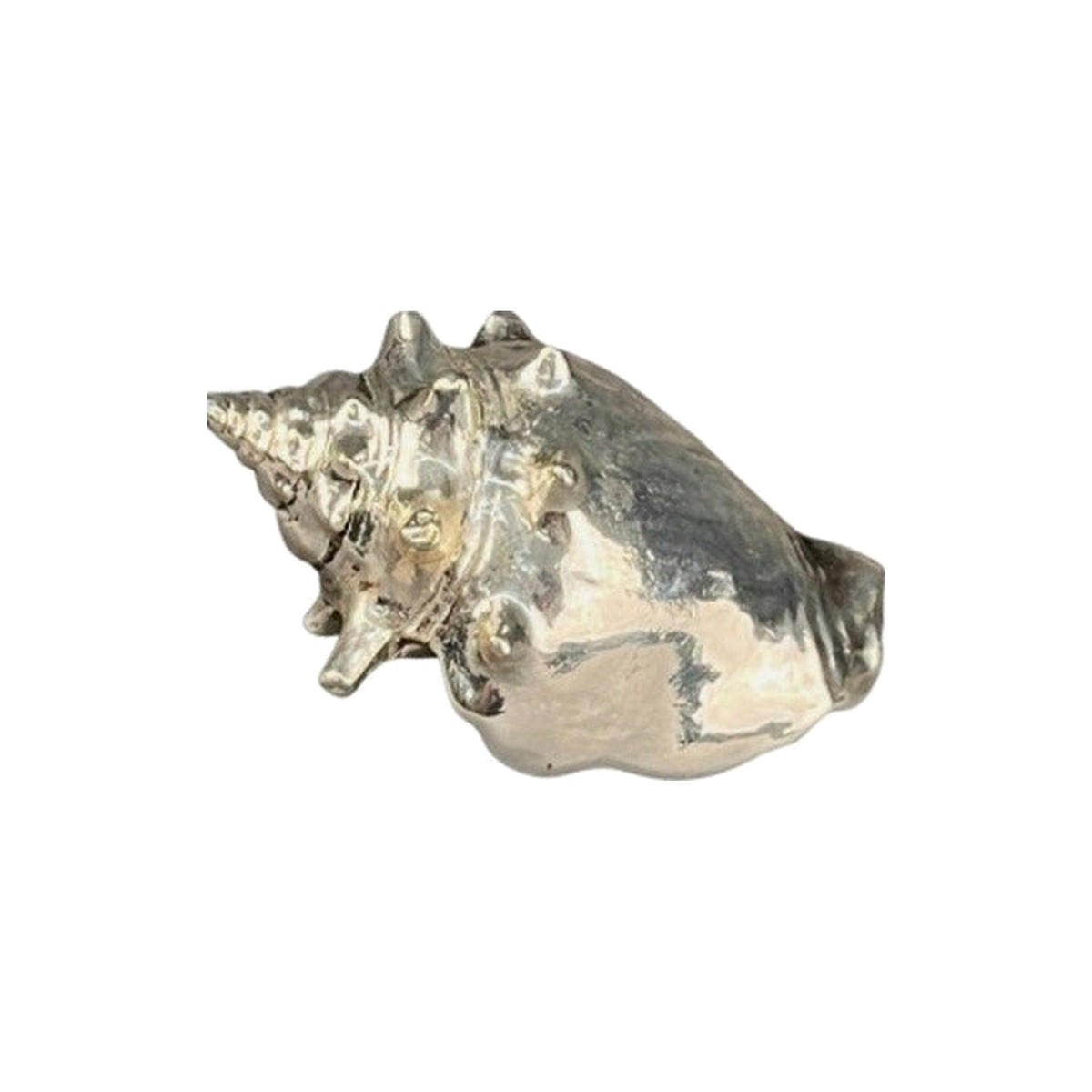 Silverplate Seashell 3" Paper Weight on a white background