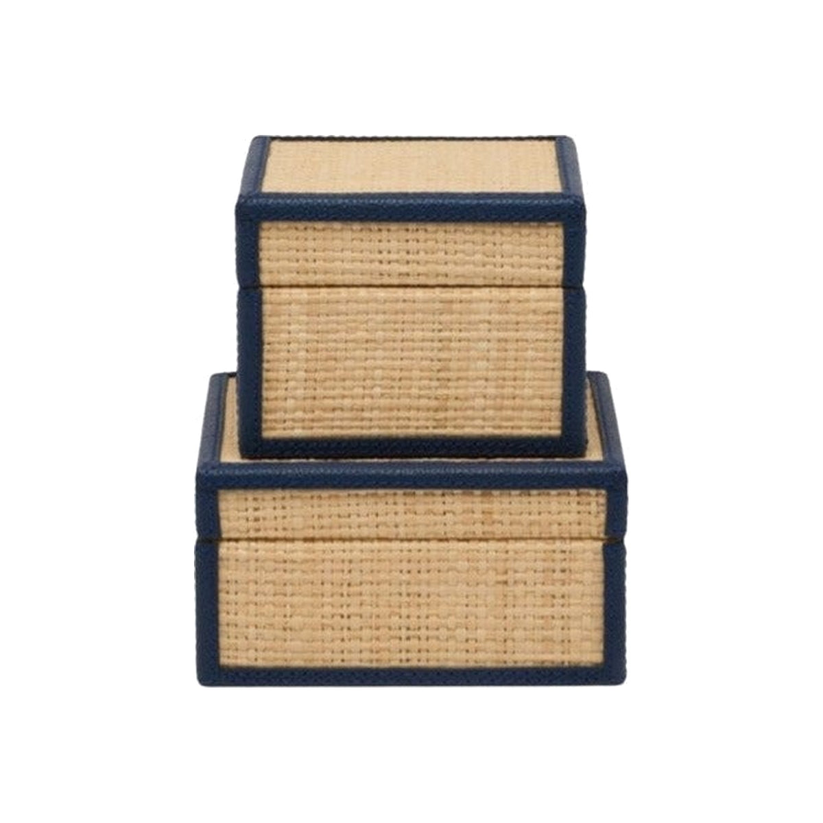 Raffia Wrapped Accesory Box Set on a white background