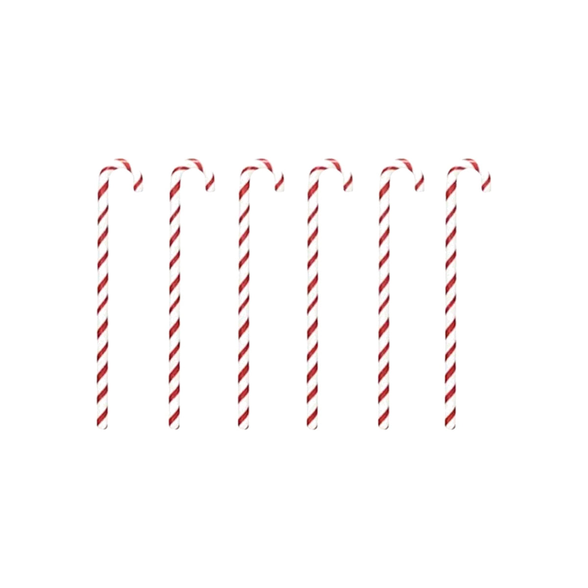 Glass Candy Cane Swizzle Sticks, Set of 6
