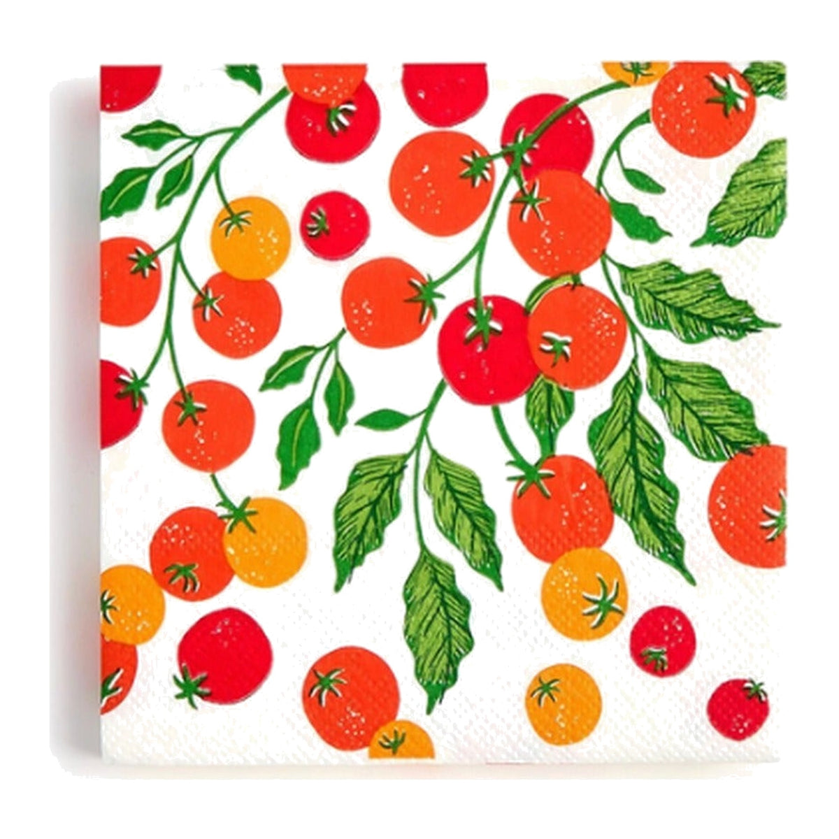 Garden Harvest Paper Cocktail Napkin, shown on a white background