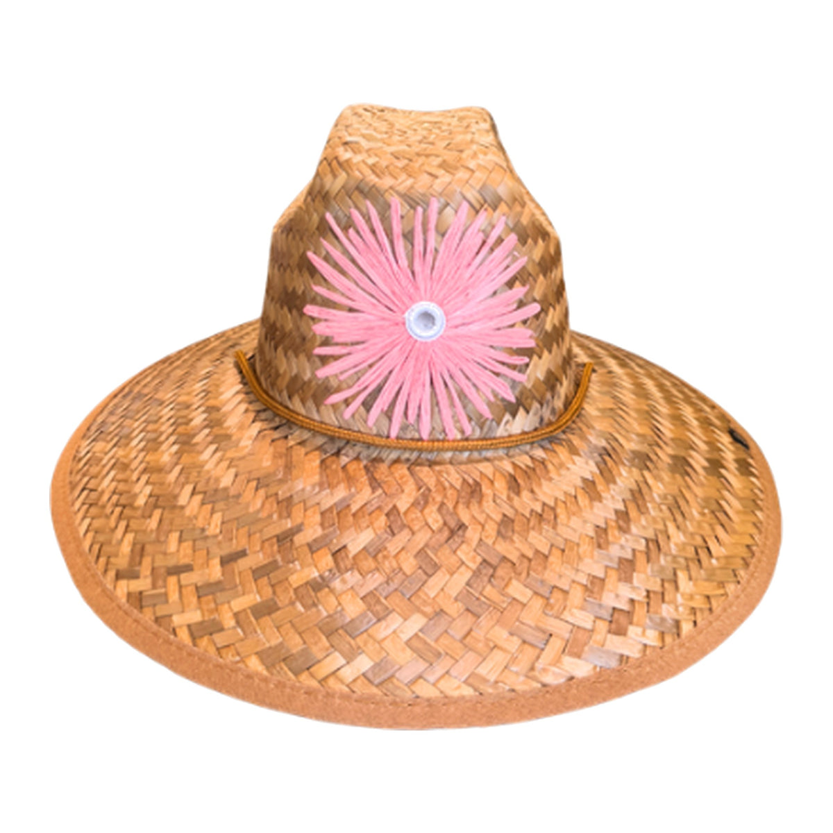 RAFFIA FLOWER STRAW HAT - DANIELLE ROLLINS X GLAMPWEAR on a white background