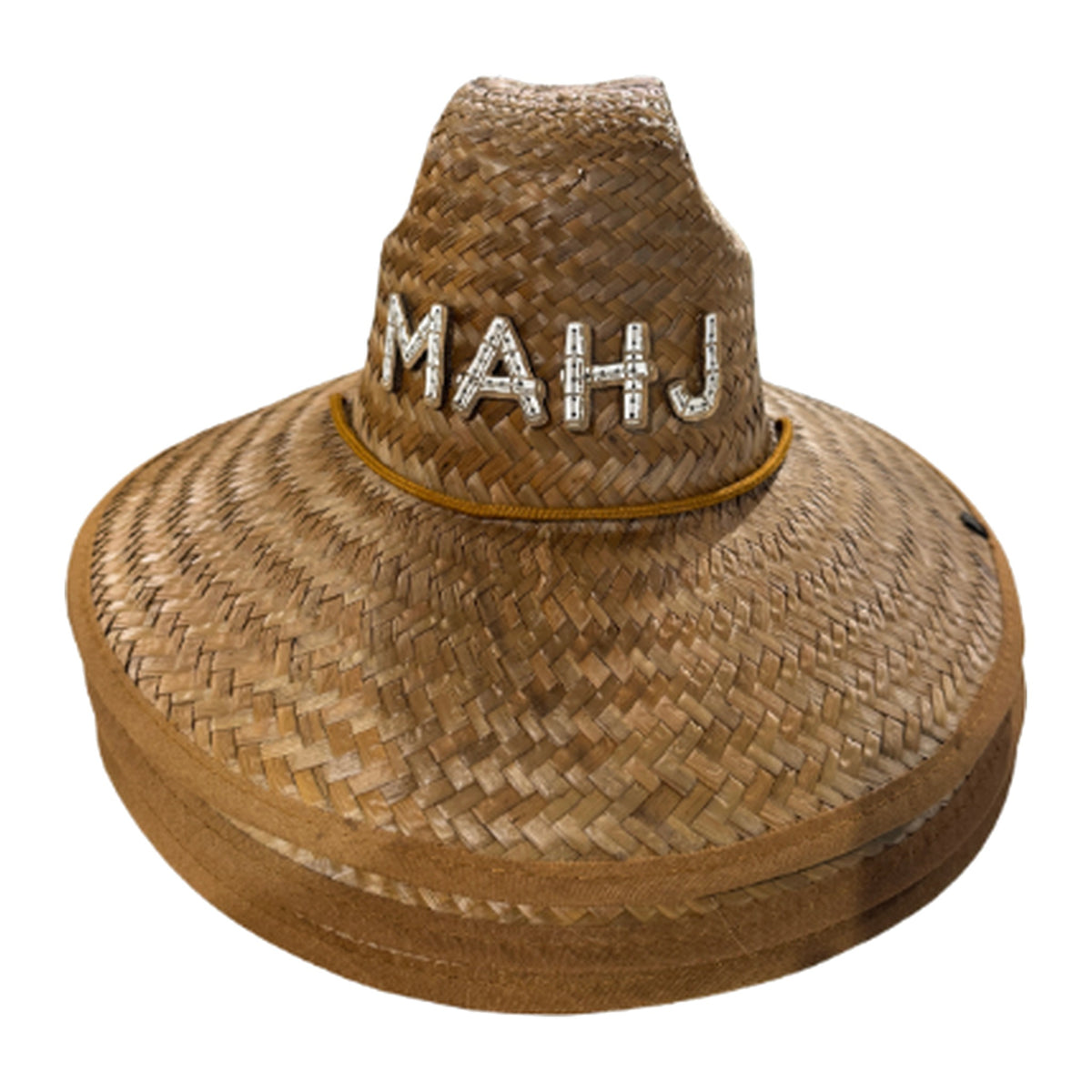 MAHJ STRAW HAT - DANIELLE ROLLINS X GLAMPWEAR on a white background