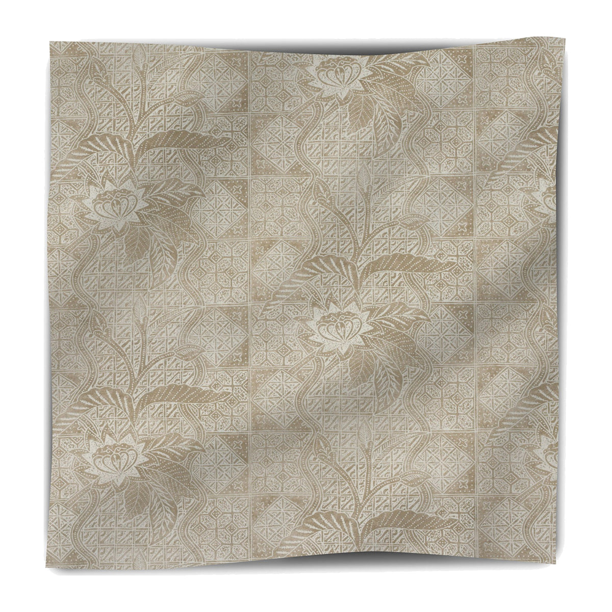 Calypso Batik Fabric in Sand on a white background
