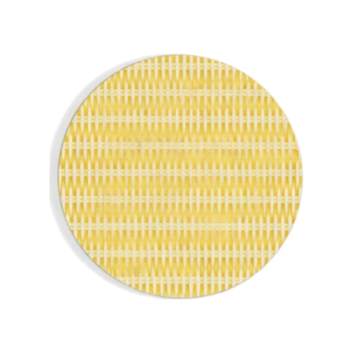 Small Circle Rattan Weave Glass Platter, shown on a white background