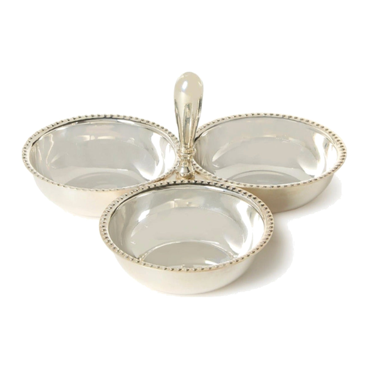 Banquet Three Section Silver Tidbit Server, shown on a white background