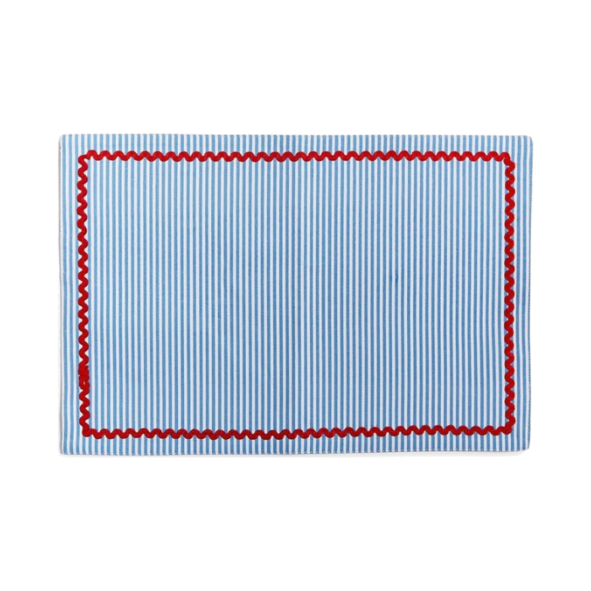 Red, White and Bloom Double-Sided Fabric Placemat, Set of 4, shown on a white background