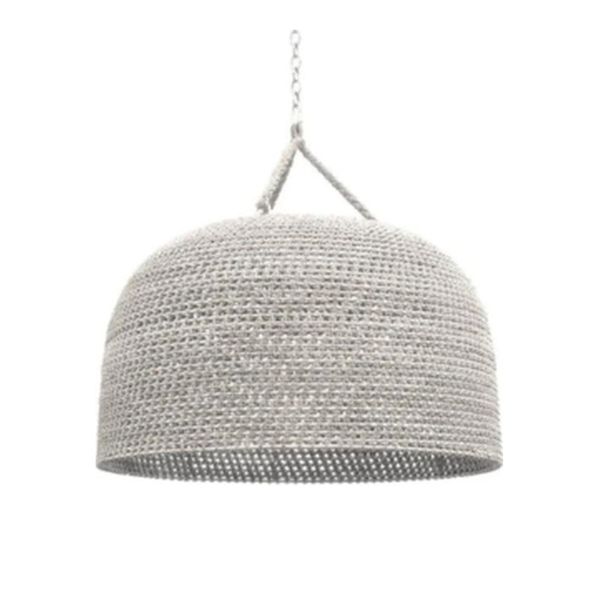 Green Oaks oversized woven rattan dome pendant in whitewash on white