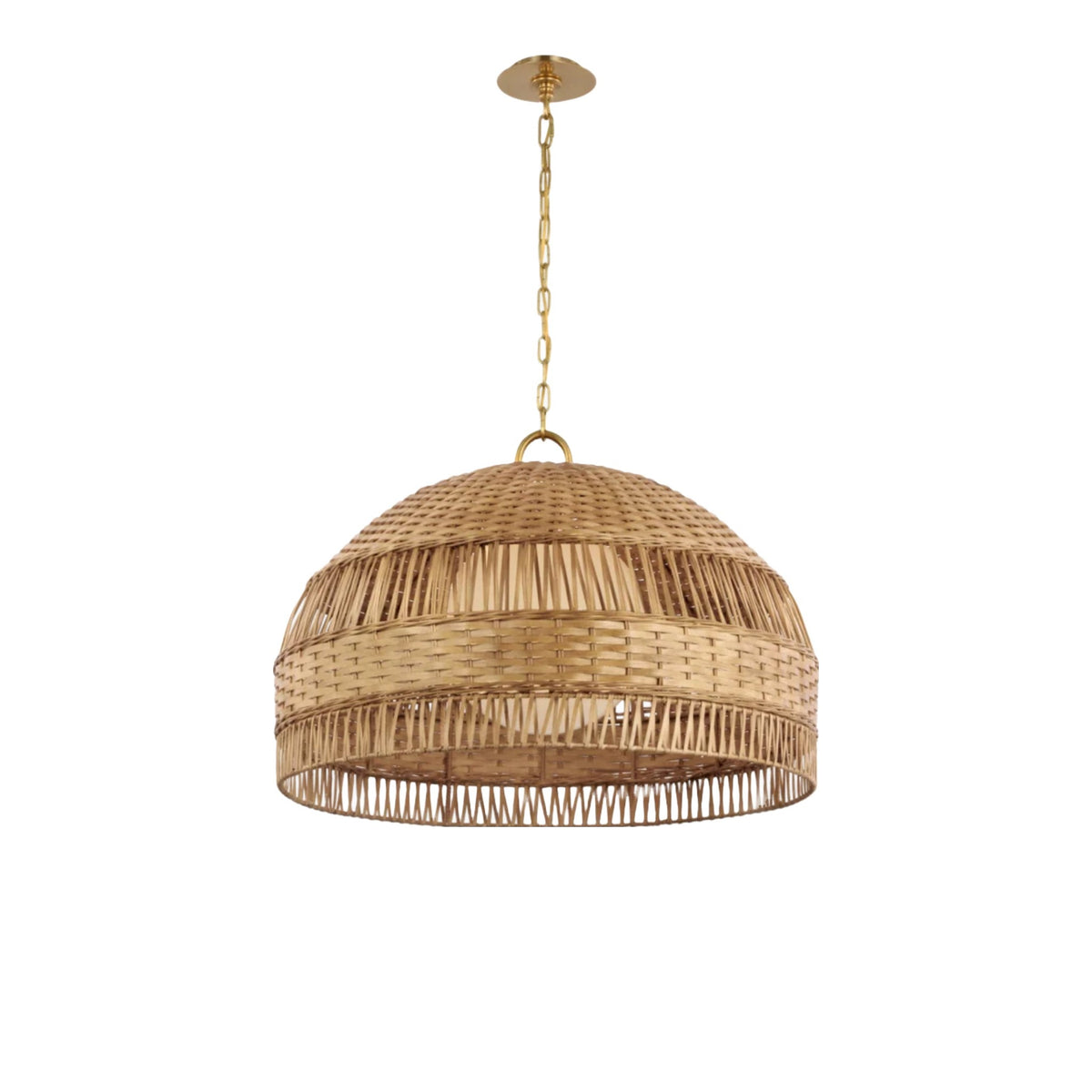 Whit Extra Large Dome Hanging Shade ceiling light on white