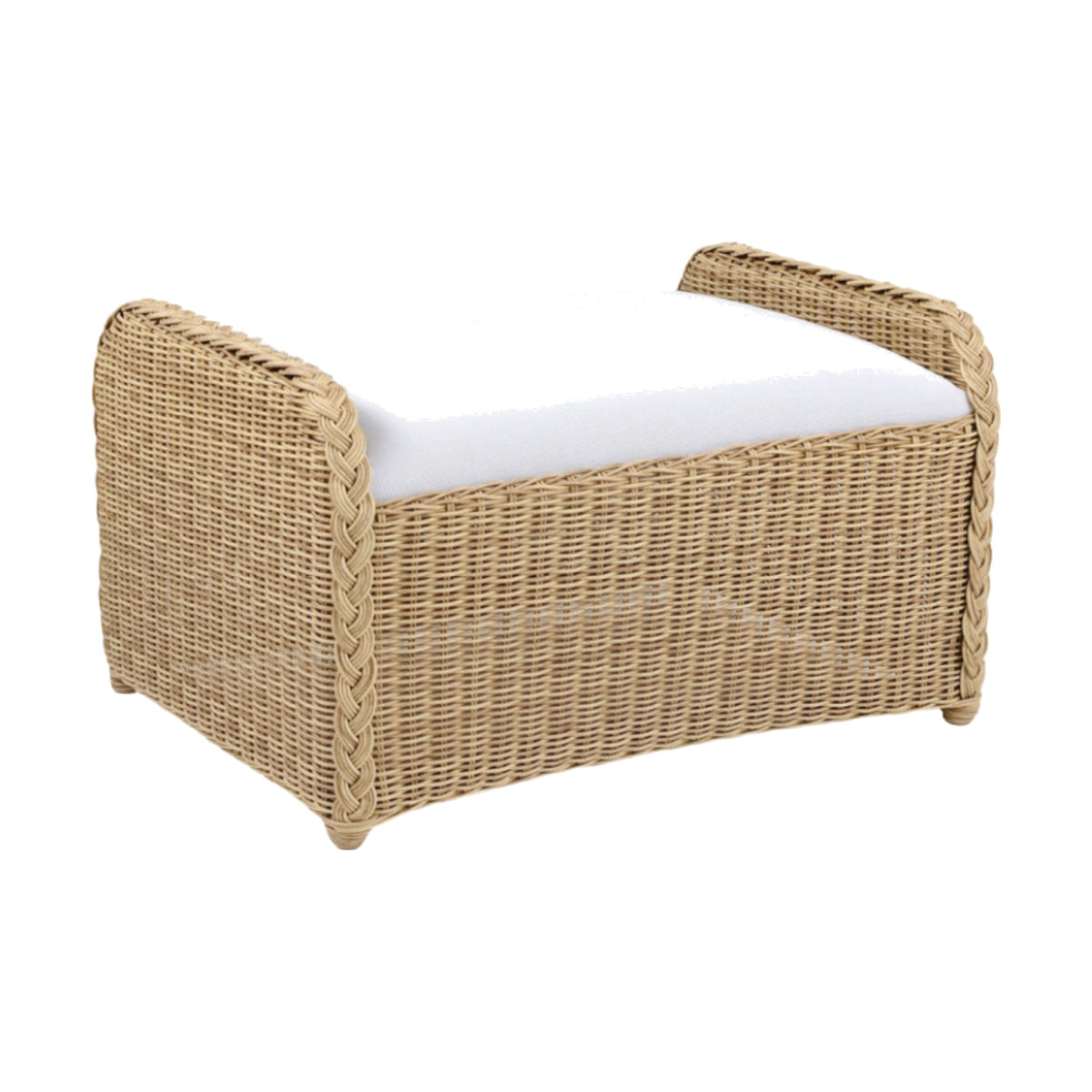 Quogue Club Ottoman on a white background