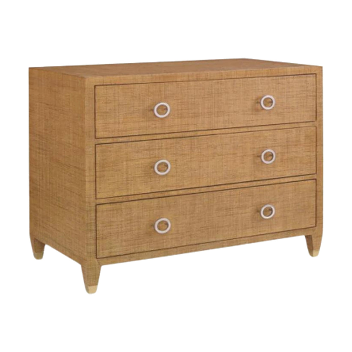 Raffia 3 Drawer Chest on a white background
