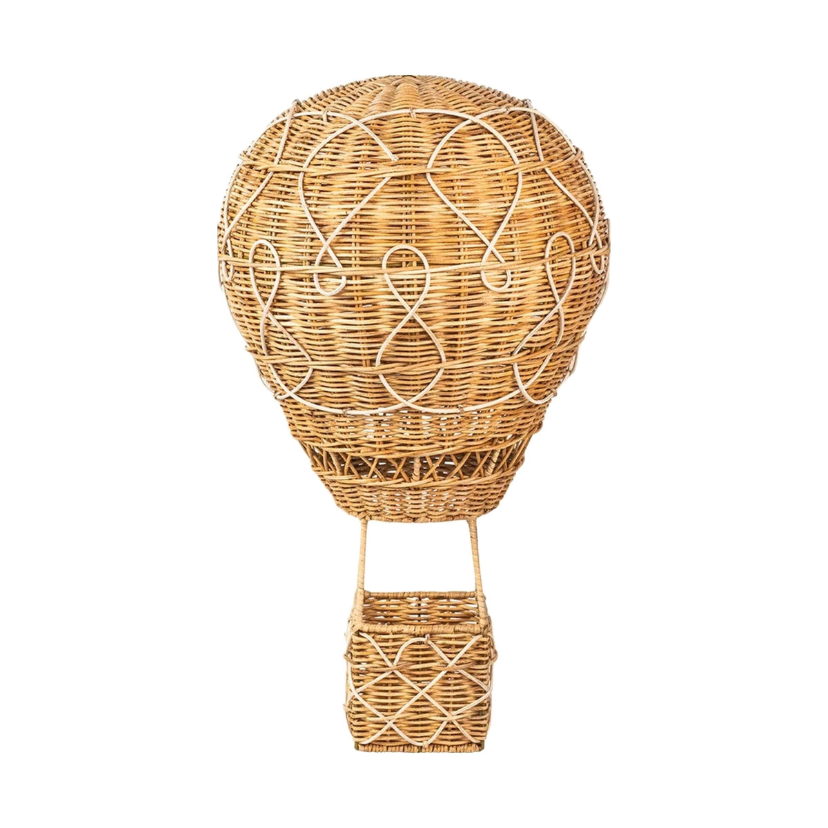 Large Provence Rattan Hot Air Balloon on a white background