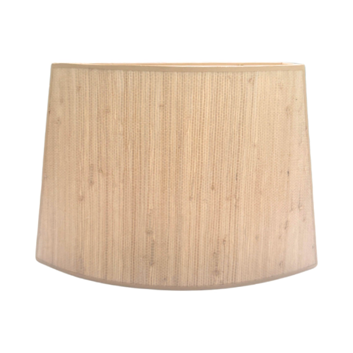 Rounded Rectangle Grasscloth Lampshade on white