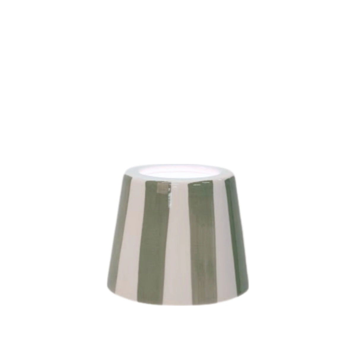 Sage Stripe Ceramic Shade, shown on a white background