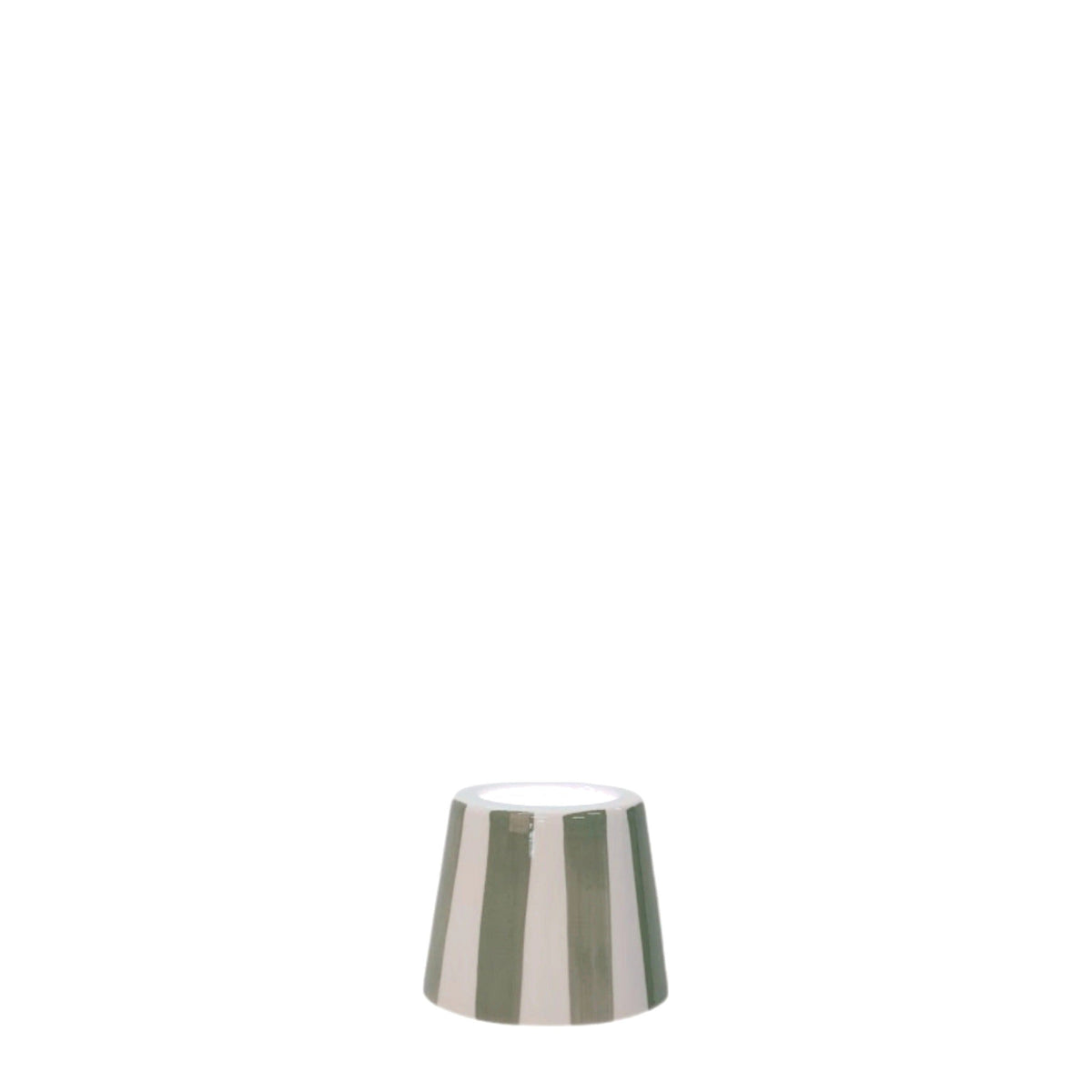 Sage Stripe Ceramic Shade on white