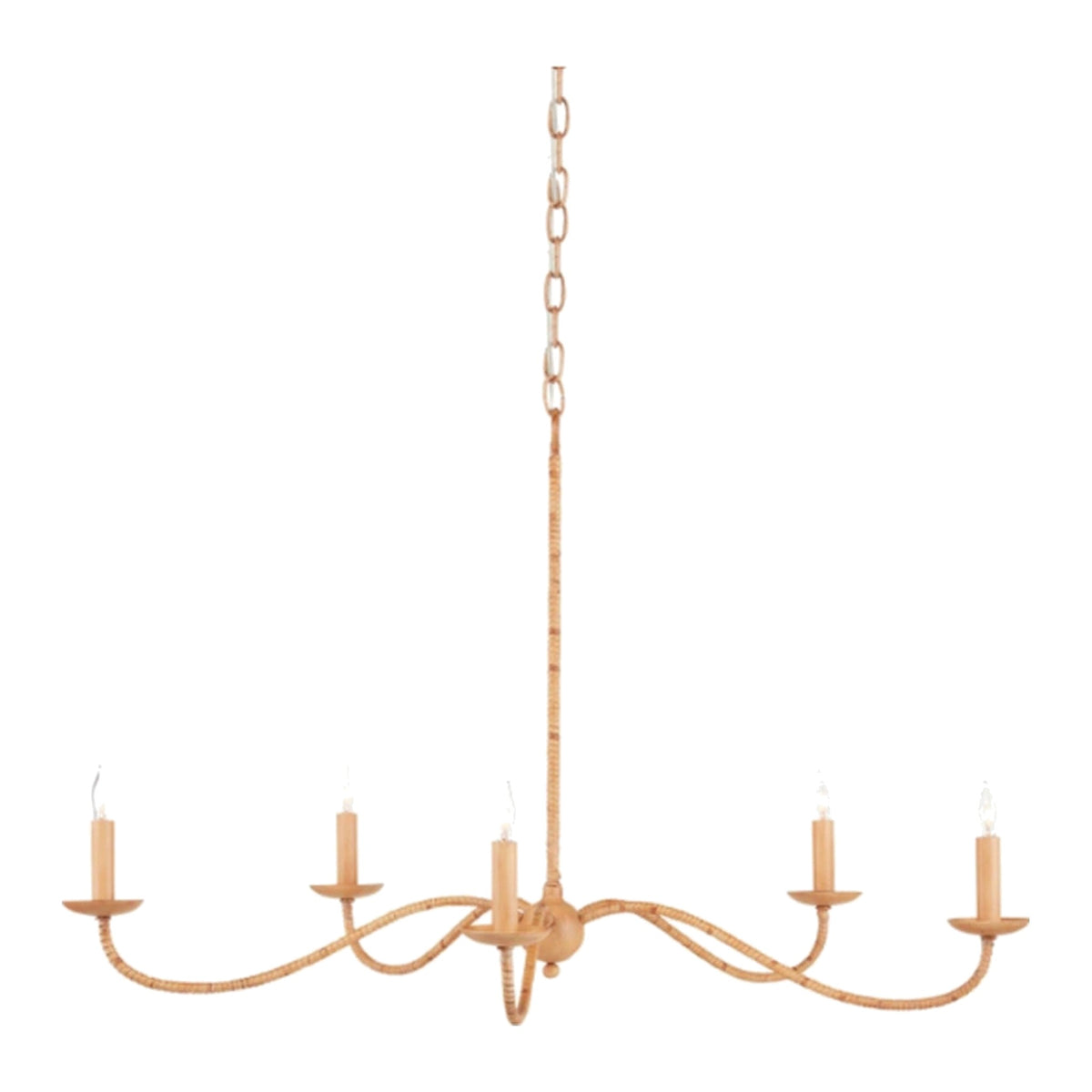 Saxon Small Tan Chandelier ceiling light on white
