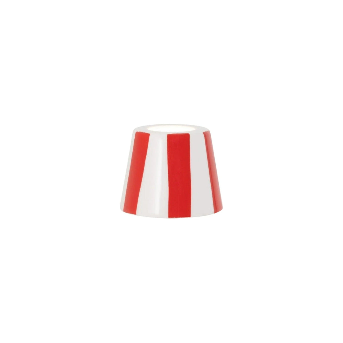 Red Stripe Micro Lido Ceramic Shade on white