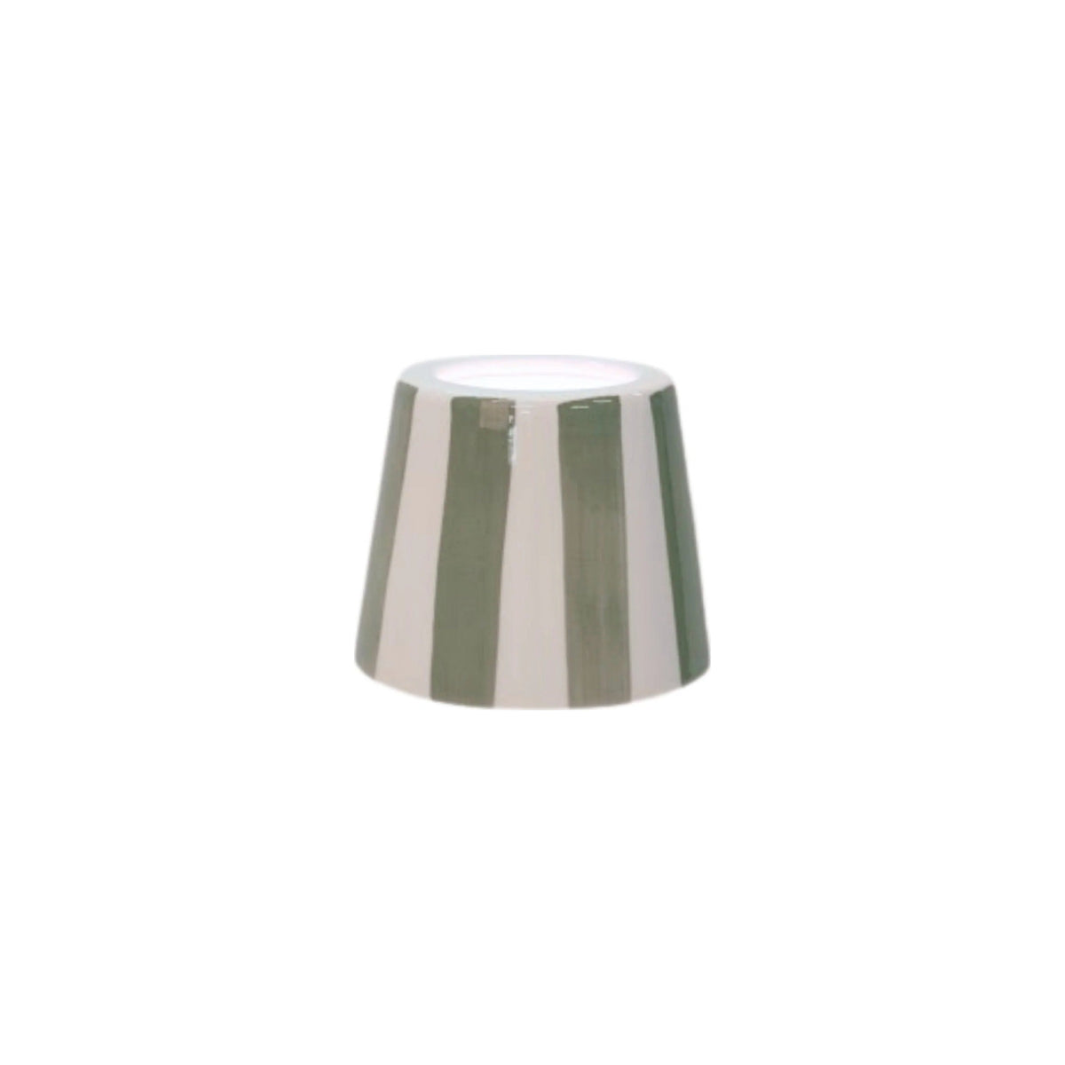 Sage Stripe Ceramic Shade on white