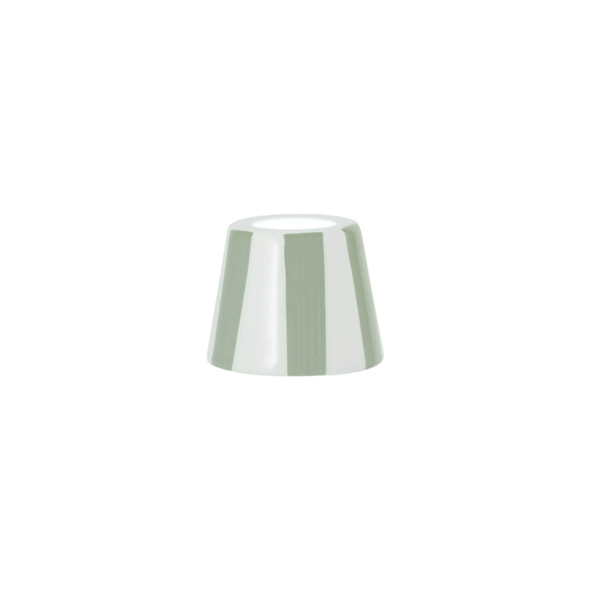 Sage Green Stripe Micro Lido Ceramic Shade on white