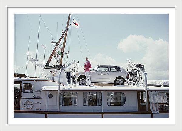 No Transport Problems by Slim Aarons, 20" x 13.5", white frame and white mat