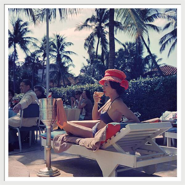 Leisure And Fashion by Slim Aarons, 36" x 36", white frame and white mat