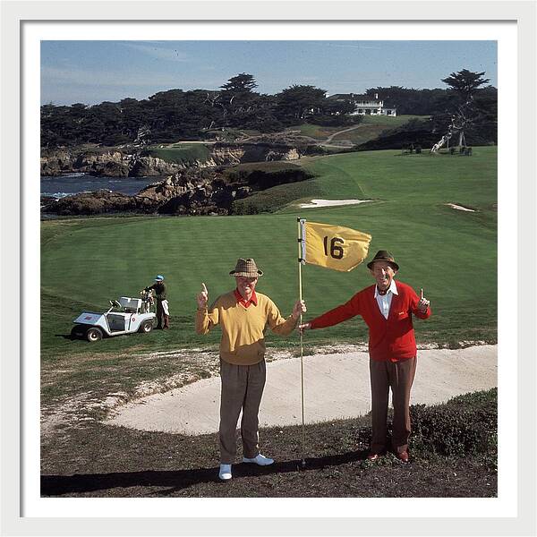 Golfing Pals by Slim Aarons, 20" x 20", white frame and white mat