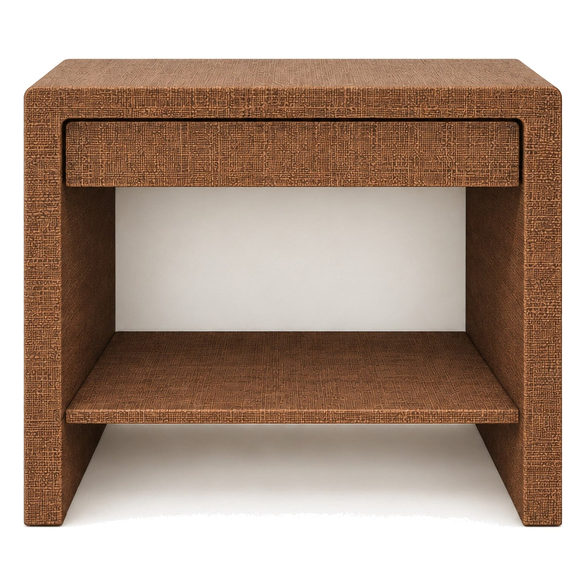 Coated Grasscloth Side Table on a white background
