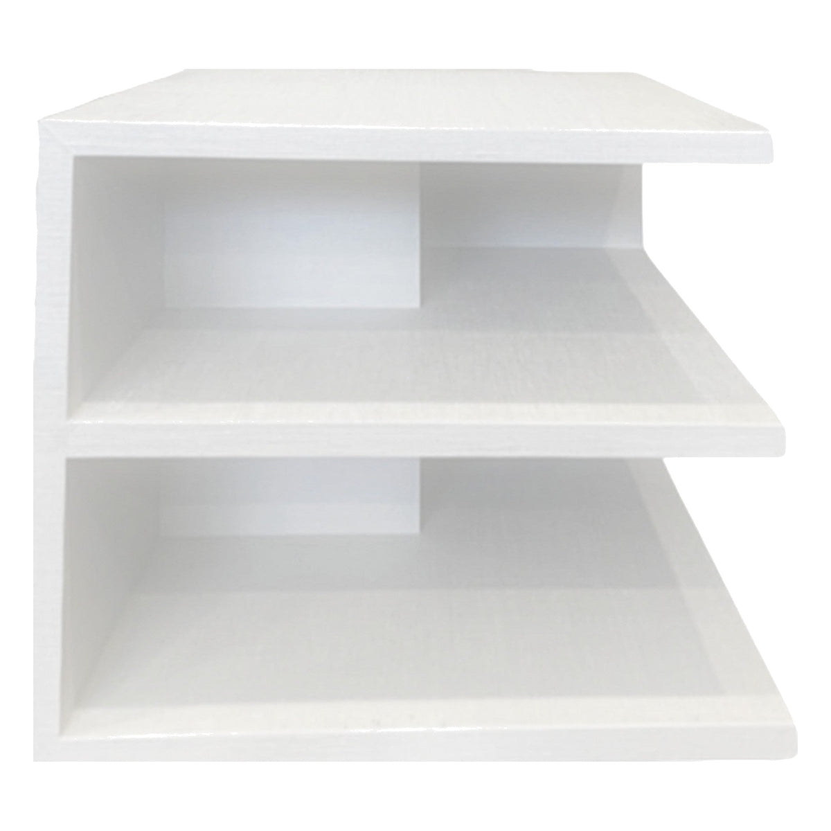 Large White Raffia Wrapped Open Side End Table on a white background