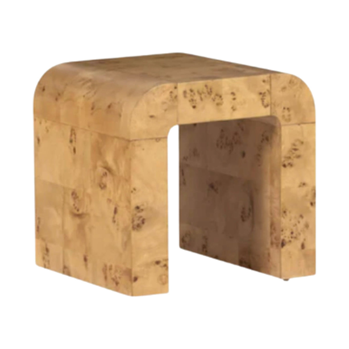 Natural Burlwood End Table on a white background