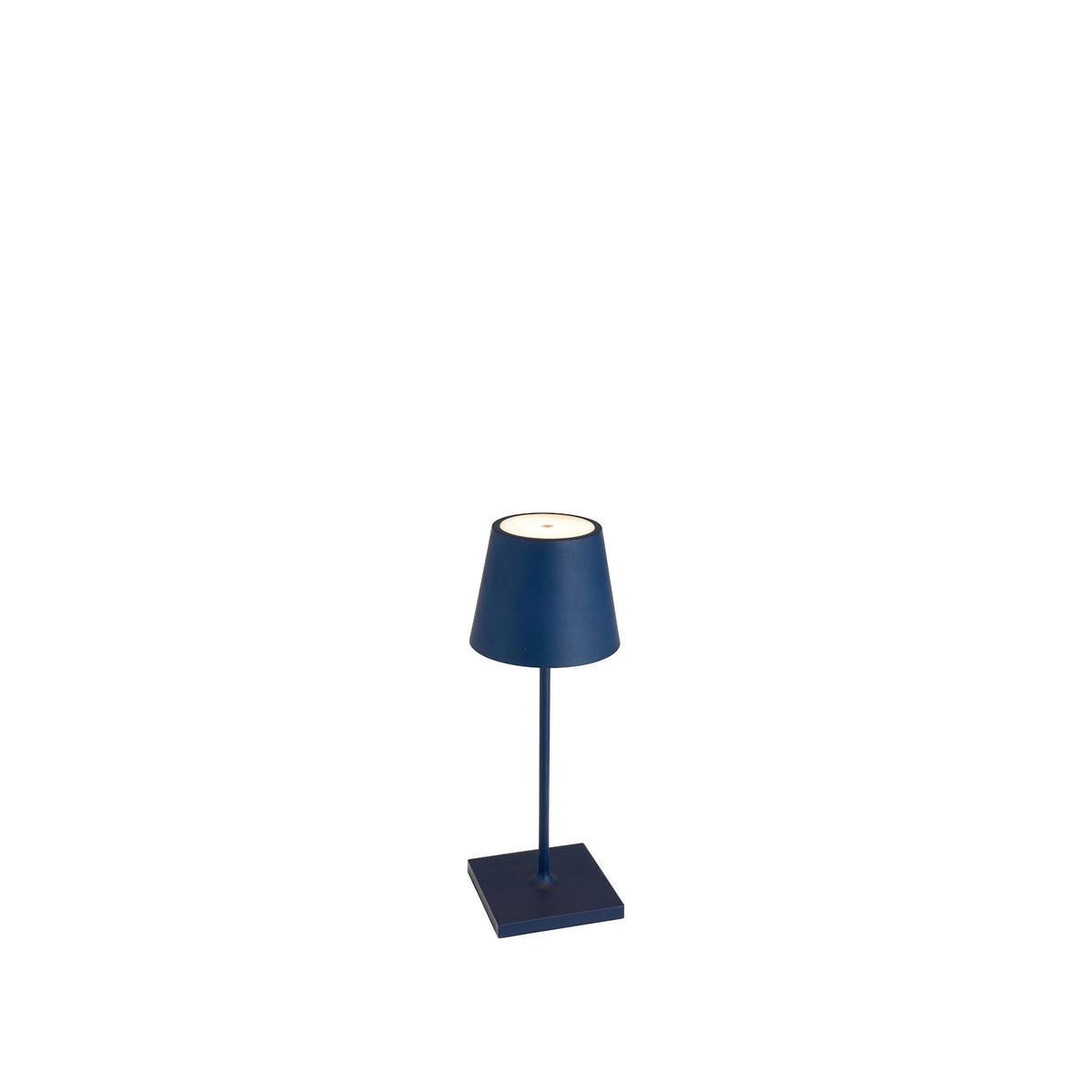 Steel Blue Poldina Pro Mini Rechargeable Table Lamp, shown on a white background