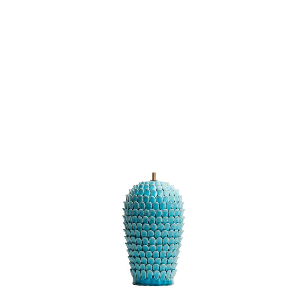 Aqua Artichoke Table Lamp on white