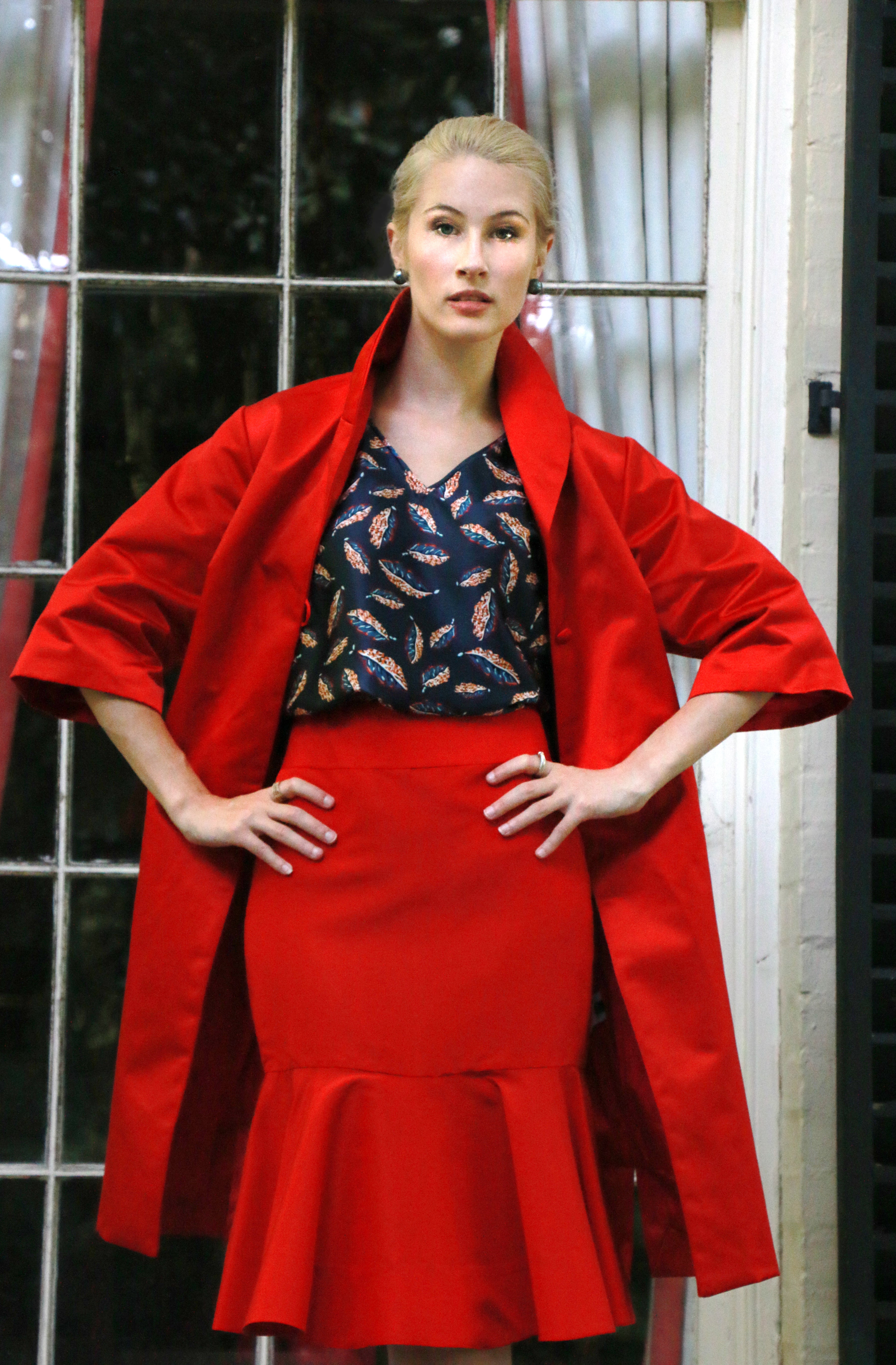 Wallis Opera Coat in Silk Sateen - Danielle D Rollins