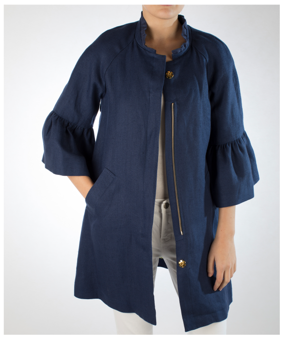 Lilly Jacket in Herringbone Linen - Danielle D Rollins