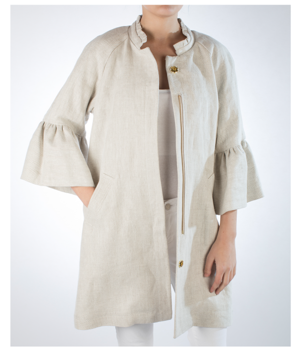 Lilly Jacket in Herringbone Linen - Danielle D Rollins