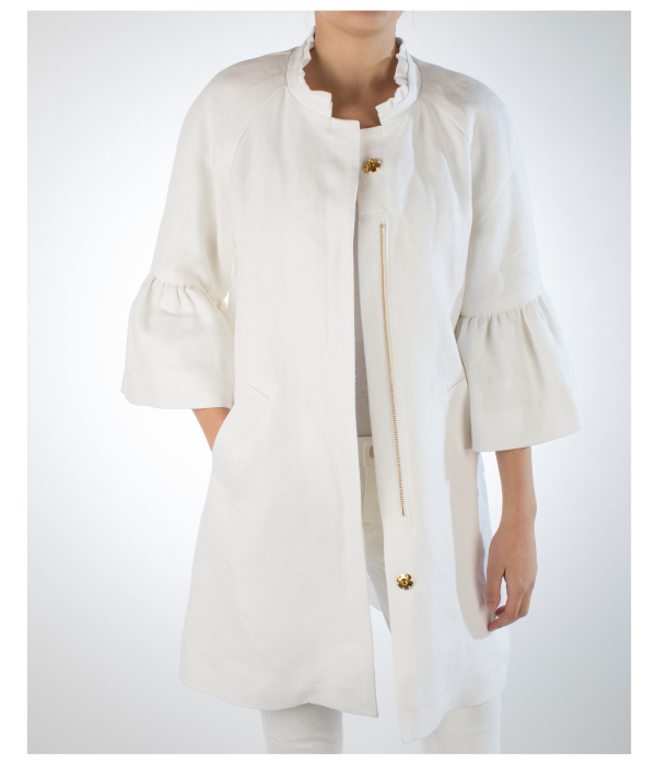 Lilly Jacket in Herringbone Linen - Danielle D Rollins