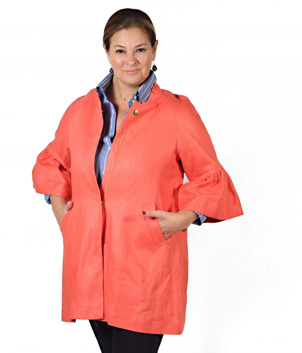 Lilly Jacket in Herringbone Linen - Danielle D Rollins