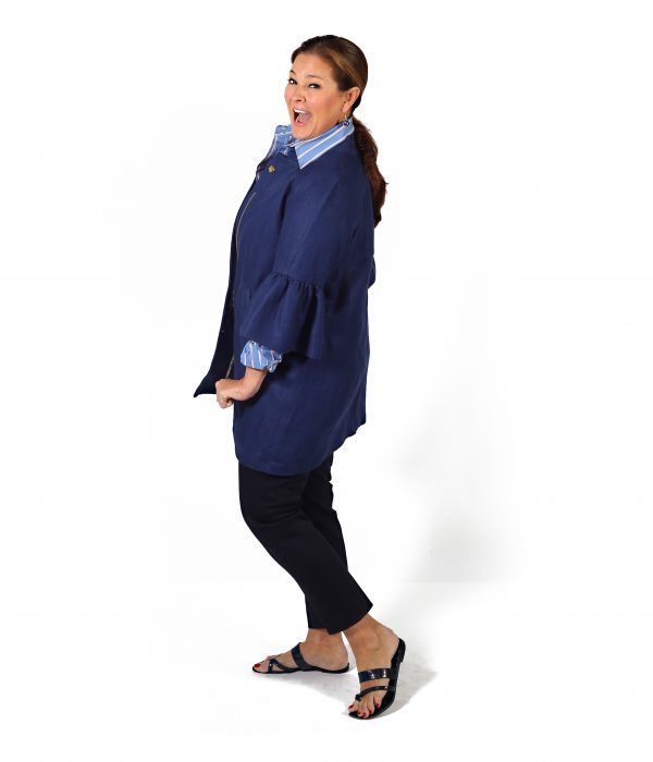 Lilly Jacket in Herringbone Linen - Danielle D Rollins