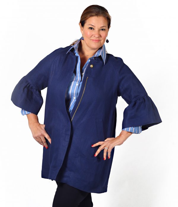 Lilly Jacket in Herringbone Linen - Danielle D Rollins