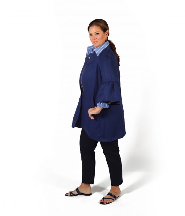 Lilly Jacket in Herringbone Linen - Danielle D Rollins