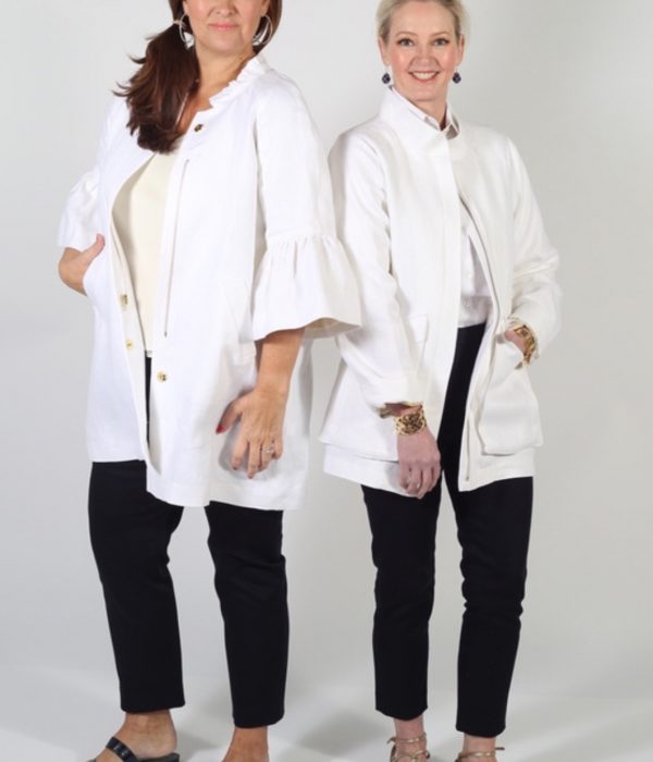 Lilly Jacket in Herringbone Linen - Danielle D Rollins