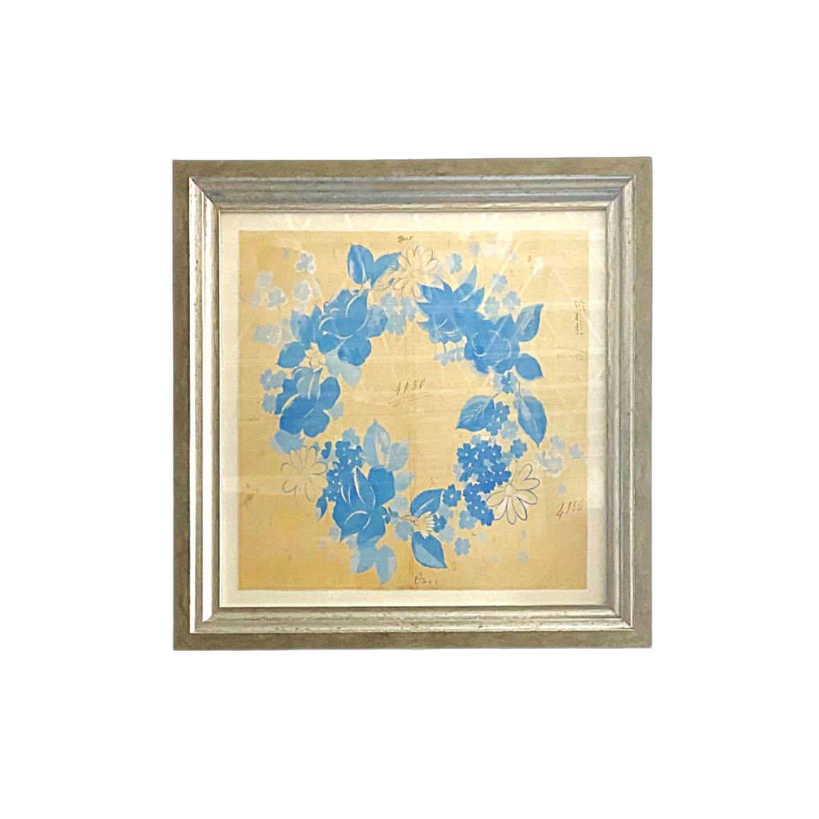 Vintage English Wallpaper Block Print Framed