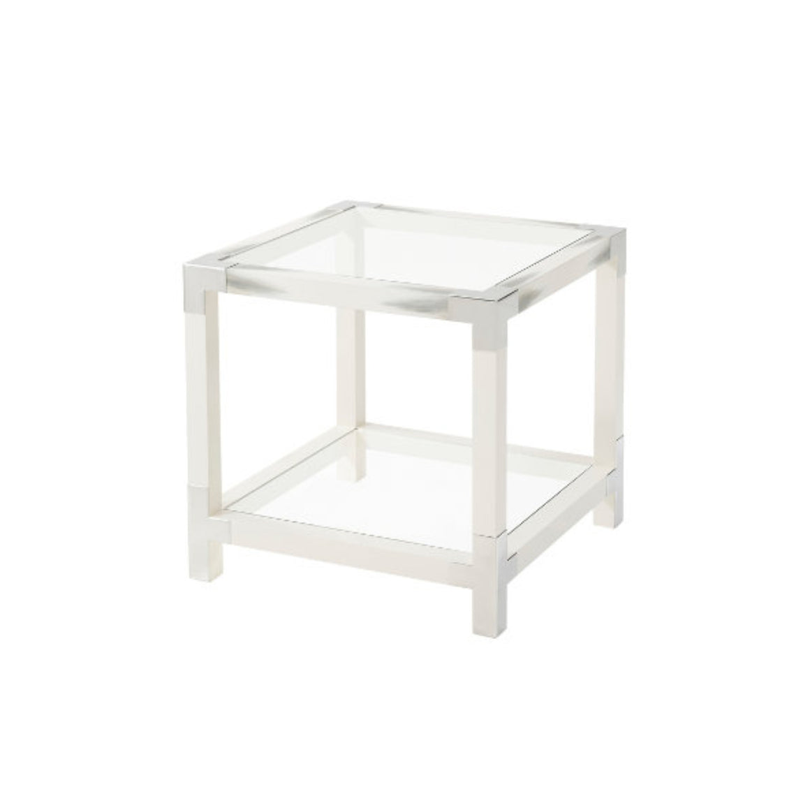 Longhorn White Faux Horn Accent Table