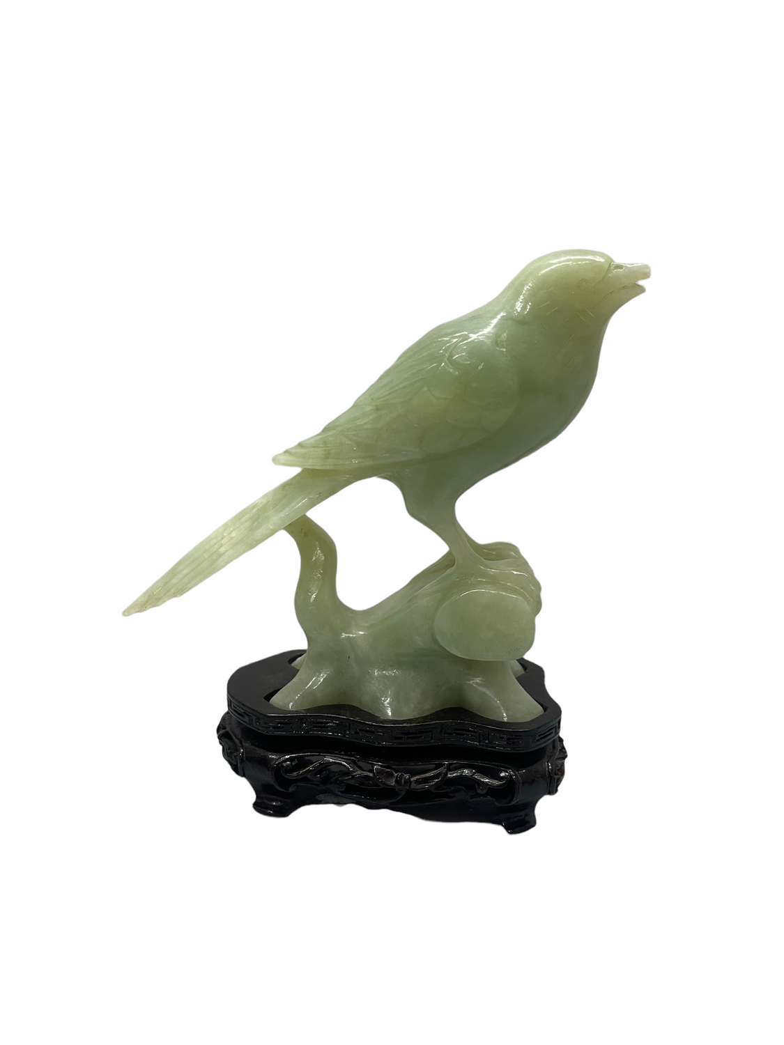 Pair of Vintage Hand-Carved Jade Bird Figurines