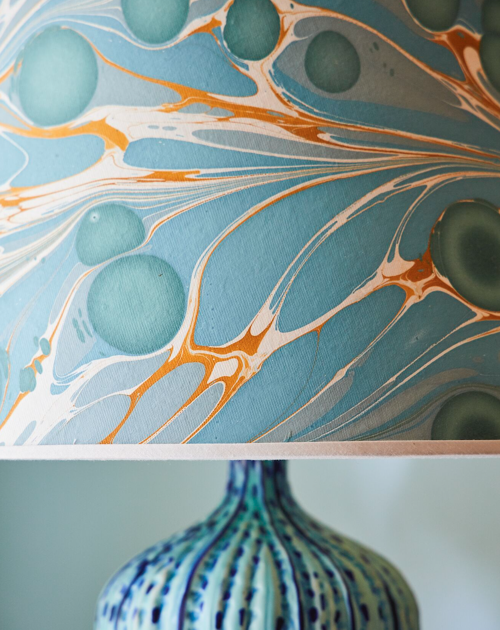 Green, Blue & Orange Modern Swirl Lamp Shade