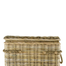 24" Hand Woven Rattan Square Trunk with Rope Handle