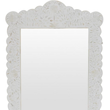Blue Inlay Floral Scalloped Mirror